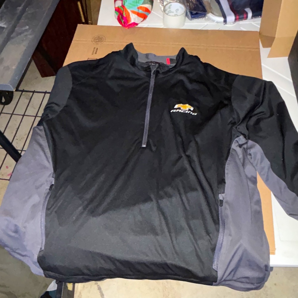 Chevrolet Racing NASCAR 1/4 Zip Jacket Pullover Black Gray 3XL
